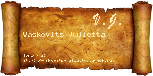 Vaskovits Julietta névjegykártya